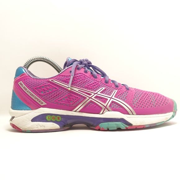 Asics Shoes - Asics IGS Gel Pink Purple Blue Running Shoes 6